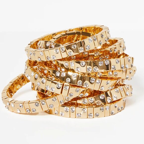 BEST Roxanne Assoulin Gold Twinkle Twinkle Bracelets Set of 3 Gold - Picture 2 of 5